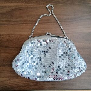 Old Navy Silver Sequin Wristlet